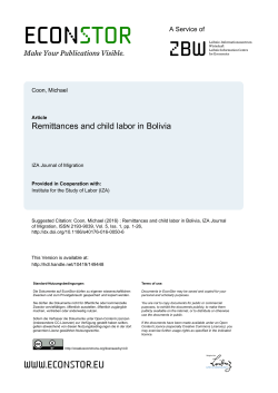 Remittances and child labor in Bolivia