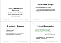 Project Organization Structure Organization Designs Organization