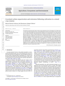 Grassland carbon sequestration and emissions following cultivation