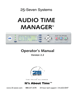 25-Seven Audio Time Manager Manual