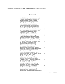 Frost, Robert. &ldquo;Mending Wall.&rdquo; Academy of American Poets. 2014