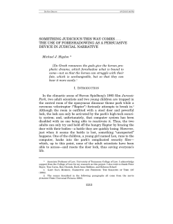 something judicious this way comes . . . the use of foreshadowing as