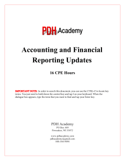 Accounting and Financial Reporting Updates