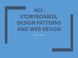 HCI: STORYBOARDS, DESIGN PATTERNS AND WEB DESIGN
