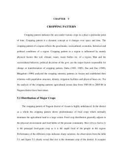 CROPPING PATTERN 5.1 Distribution of Major Crops