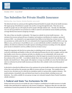 Tax Subsidies for Private Health Insurance