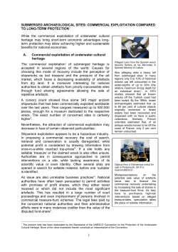 SUBMERGED ARCHAEOLOGICAL SITES: COMMERCIAL