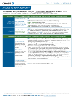 Chase College Checking - A Guide To Your Account