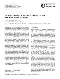 The 1755 earthquake in the Algarve (South of Portugal): what would