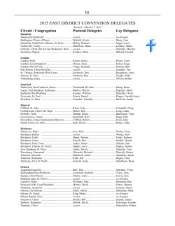 2015 east district convention delegates