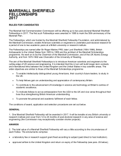 Rules for 2017 Marshall Sherfield Fellowships
