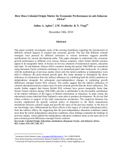 How Does Colonial Origin Matter for Economic Performance in sub