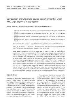 comparison of multivariate source apportionment of urban Pm with