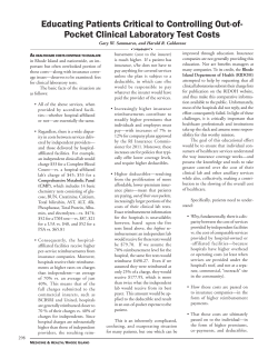 Pocket clinical laboratory test costs