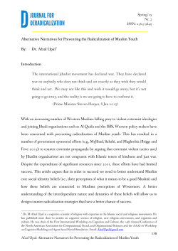 Alternative Narratives for Preventing the Radicalization of Muslim
