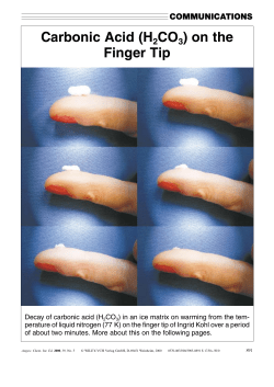 Carbonic Acid (H2CO3) on the Finger Tip
