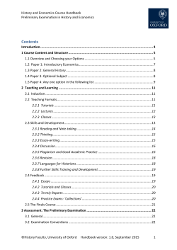 Contents - History Faculty