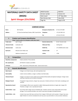 (MSDS) Spirit Vinegar