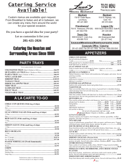 TO GO MENU - Luna`s Mexican Restaurant