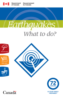 Earthquakes &mdash; What to do