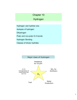Chapter 10 Hydrogen