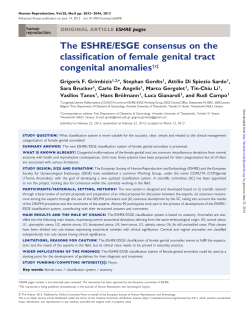 The ESHRE/ESGE consensus on the classification of female genital