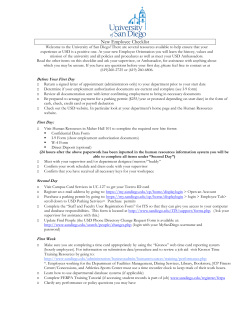 New Employee Checklist - University of San Diego