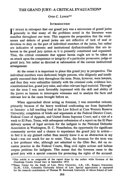 Grand Jury: A Critical Evaluation, The