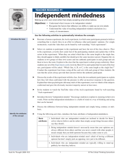 Independent mindedness - The Critical Thinking Consortium