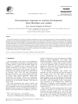 Governmental responses to tourism development: three Brazilian