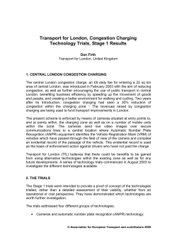Transport for London, Congestion Charging Technology Trials