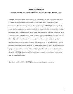 1 Beyond Family Rejection: Gender, Sexuality, and Family Instability