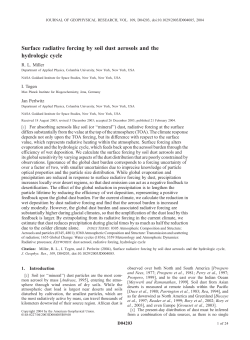 Surface radiative forcing by soil dust aerosols and the hydrologic cycle