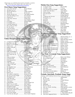 First Dance Song Suggestions