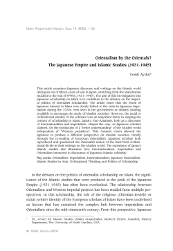 Orientalism by the Orientals? The Japanese Empire and