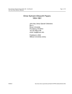 Elmer Ephraim Ellsworth Papers 1854