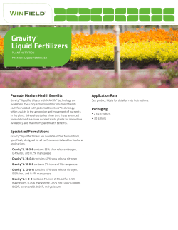 Gravity&trade; Liquid Fertilizers