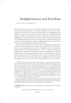 Enlightenment and Freedom
