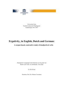 Ergativityc in English, Dutch and German