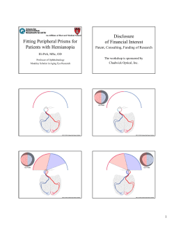 Fitting Peripheral Prisms for Patients with Hemianopia Disclosure of