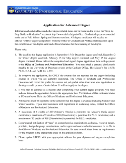 Application for Advanced Degree