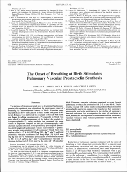 The Onset of Breathing at Birth Stimulates Pulmonary