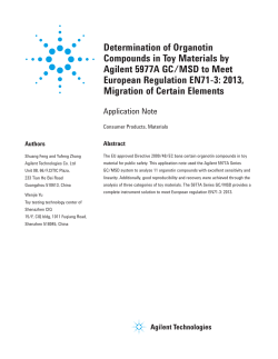 Determination of Organotin Compounds in Toy Materials by Agilent