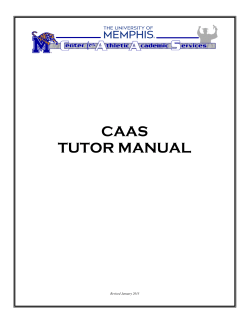 caas tutor manual - University of Memphis