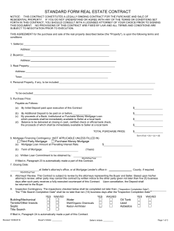 STANDARD FORM REAL ESTATE CONTRACT
