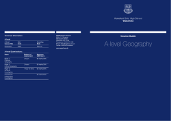 A-level Geography - Wakefield Grammar School Foundation