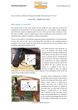 Christina Krajewski Lever Bits &ndash; Myths and Facts
