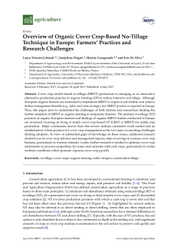 Overview of Organic Cover Crop-Based No