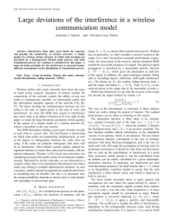 Large deviations of the interference in a wireless communication
