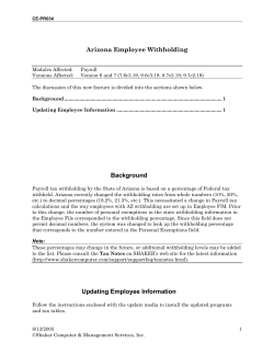 CE-PR034: Arizona Employee Withholding